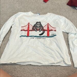 White San Francisco Graphic Crop Top